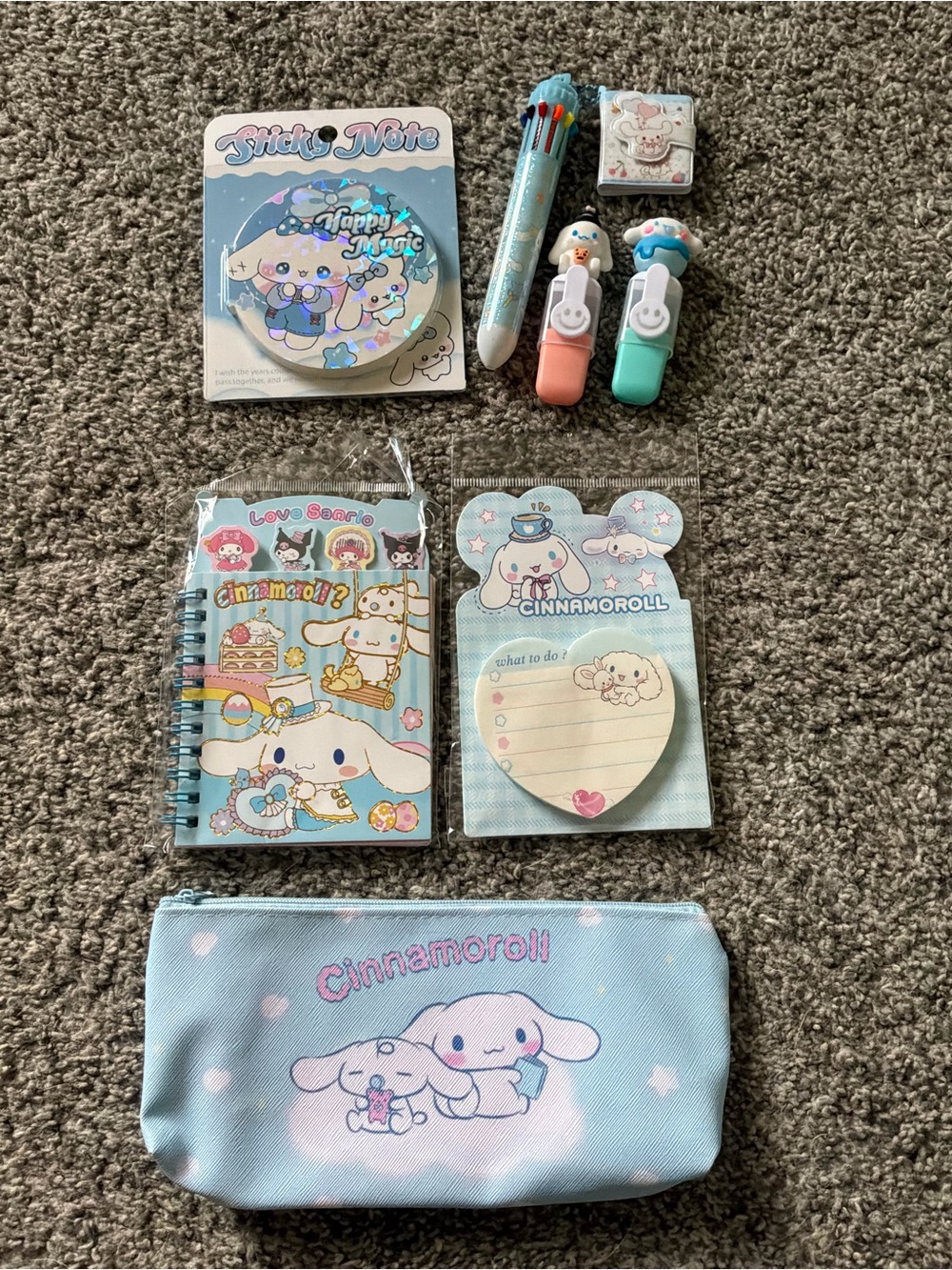 Sanrio Cinnamoroll 7 Piece Stationery Set Bundle Lot